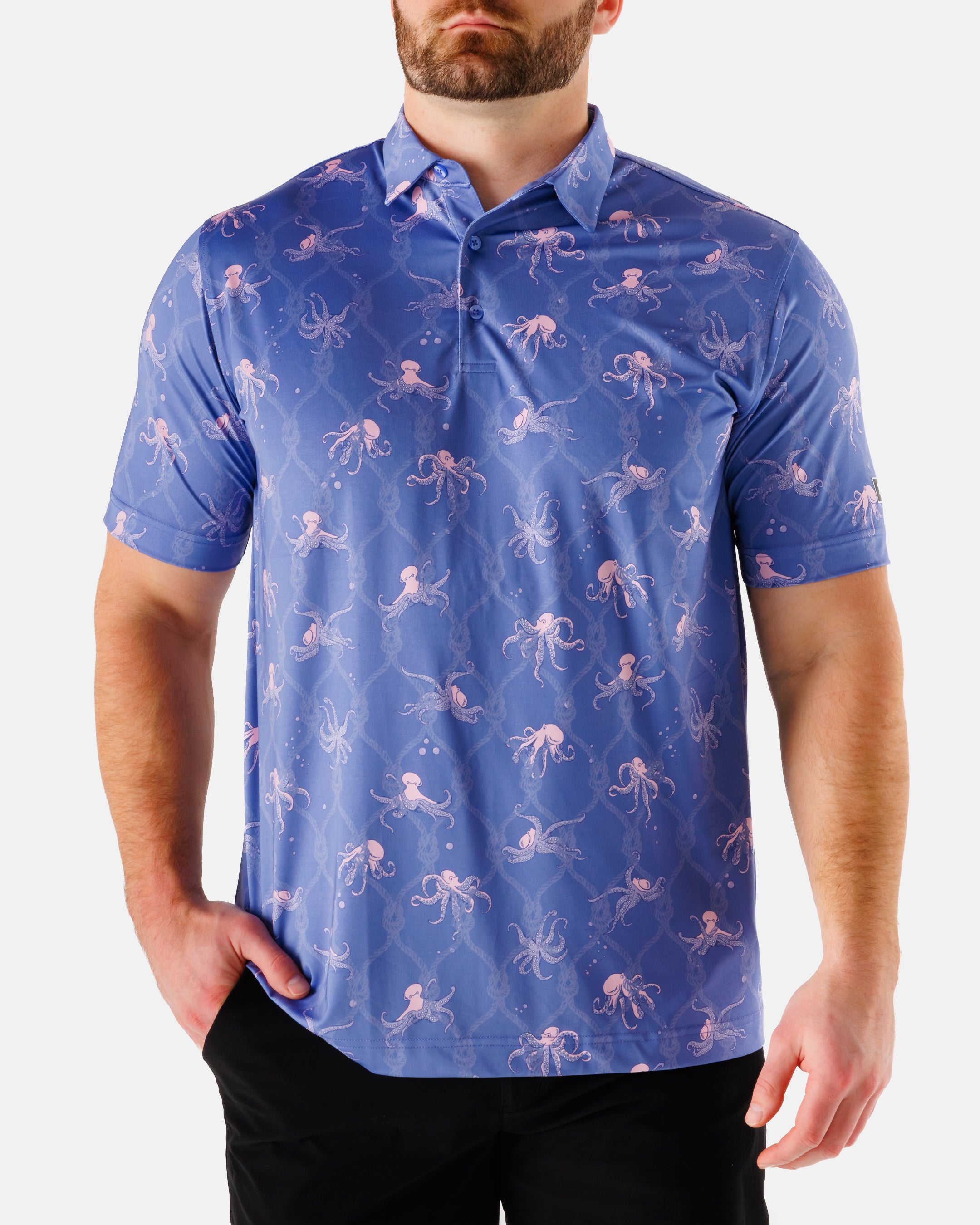 Abyss Men's Polo | Waggle Golf Polo | Octopus Polo
