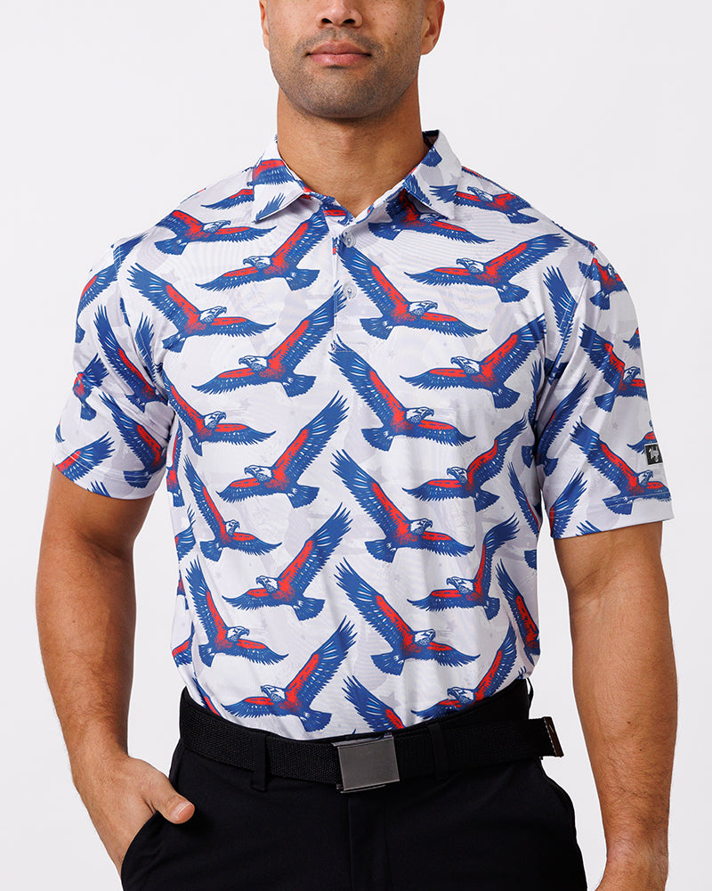 Jungle Flag Patriotic Golf Polo Shirt – Eagle Six Gear