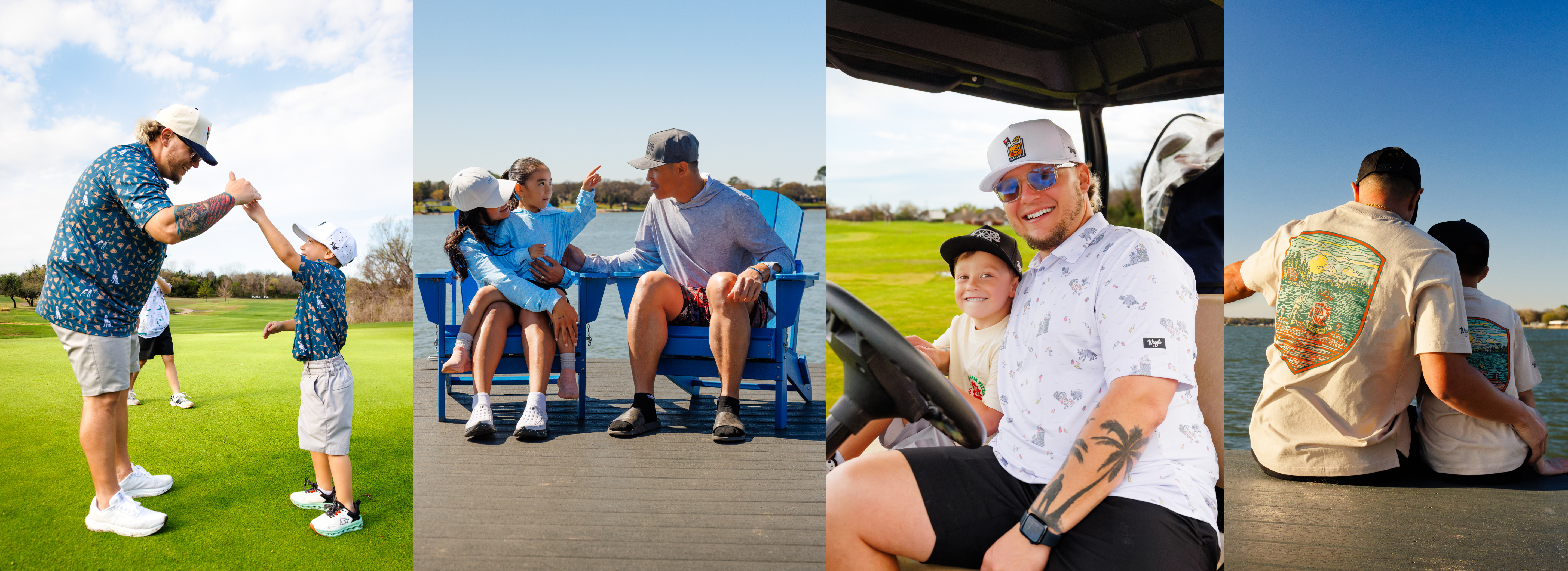 Desktop collage of 4 with fathers and children