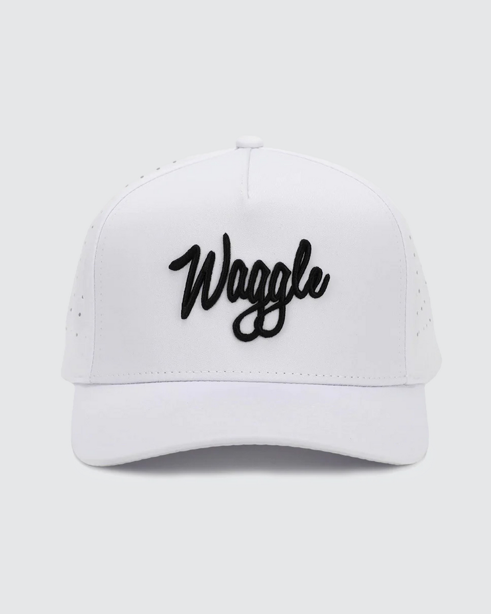 Waggle Golf | Land of 10,000 Rinks Minnesota Hockey Hat | Performance Golf Snapback, White