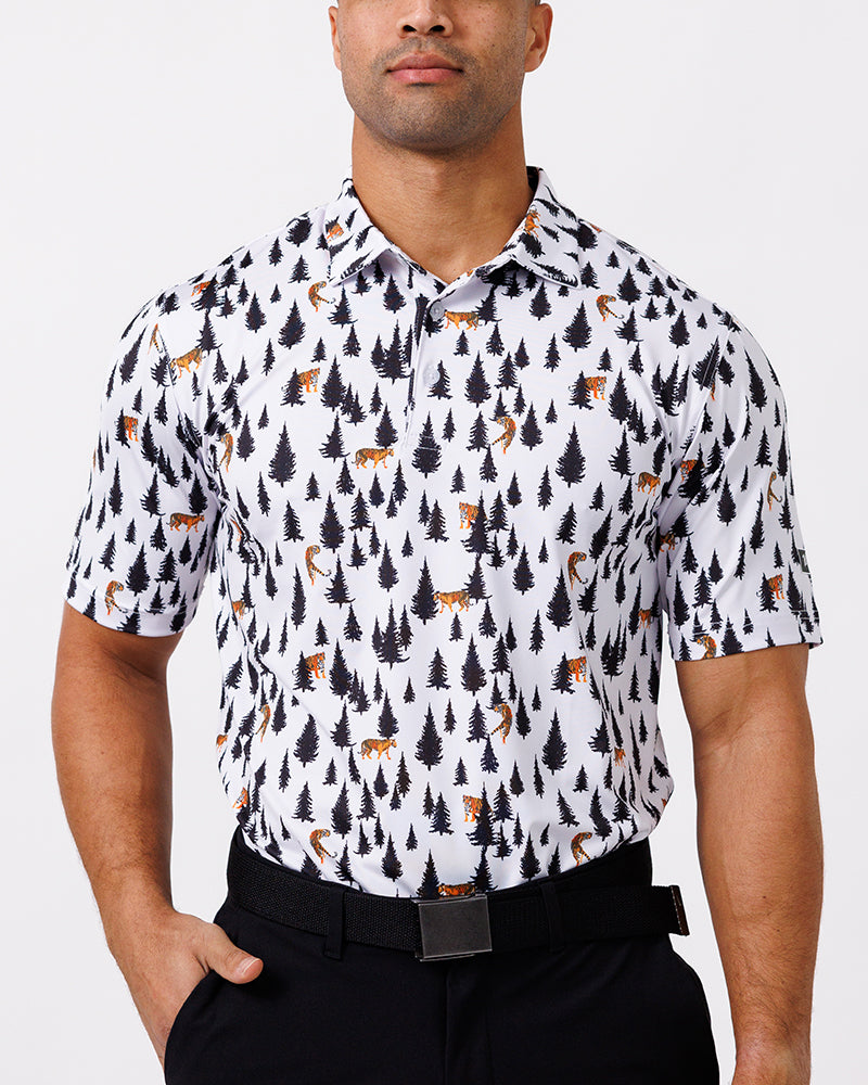 Men's Waggle Golf Tigers In The Woods Golf Polo