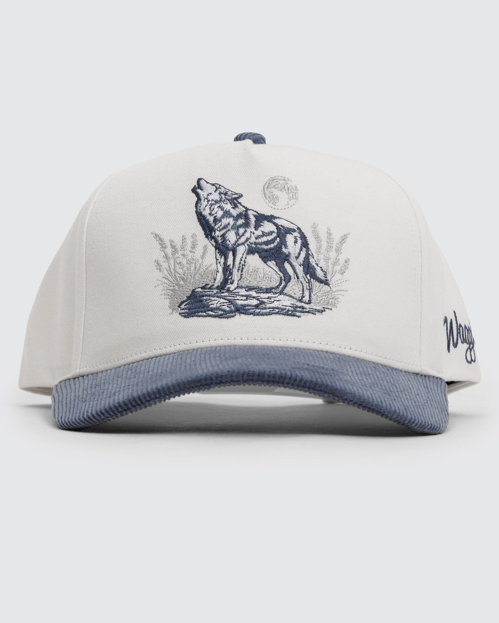 Alpha Corduroy Brim Hat Waggle Hat Wolf Retro Snapback