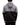 Person wearing a gray and black jacket with a hood on a white background