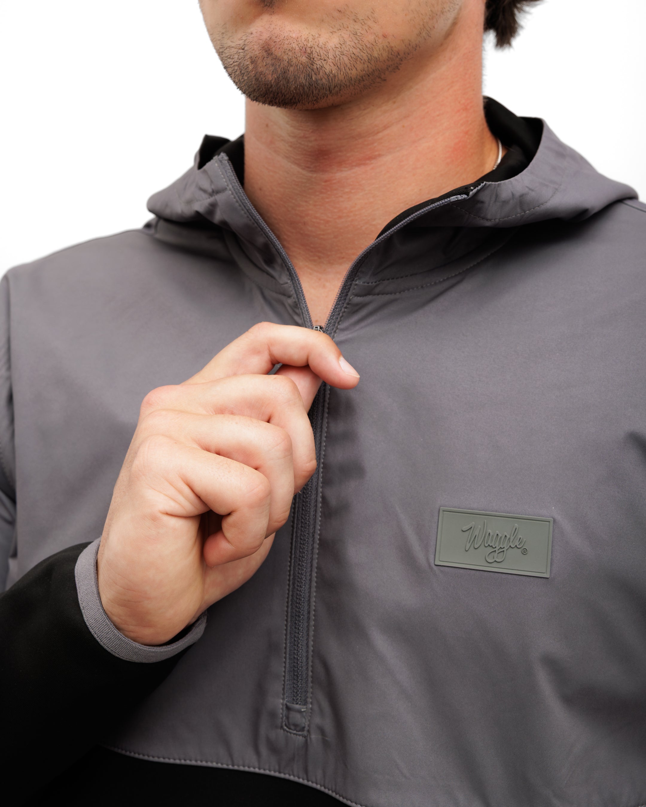 Ash Men's Zenith Zip Hoodie | Waggle Golf Hoodie | Midweight