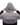 Person wearing a gray hooded jacket with hands adjusting the hood on a white background