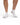 White Pair of Wavelength Socks on a model in front of a white background
