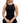 Front of the Black Crossover tank on a Model in front of a white background