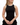 Front of the Black Crossover tank on a Model in front of a white background