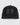 Front of Black Defined Hat, the hat is in front of an off white background. The Hat features a leather patch that has the definition of Waggle written out on it.