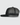 Left Side of Black Defined Hat, the hat is in front of an off white background.