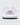 Back of White Defined Hat, the hat is in front of an off white background.