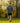 Model wearing the Ducks In A Row Twilight Quarter Zip walking up a fairway on the golf course.