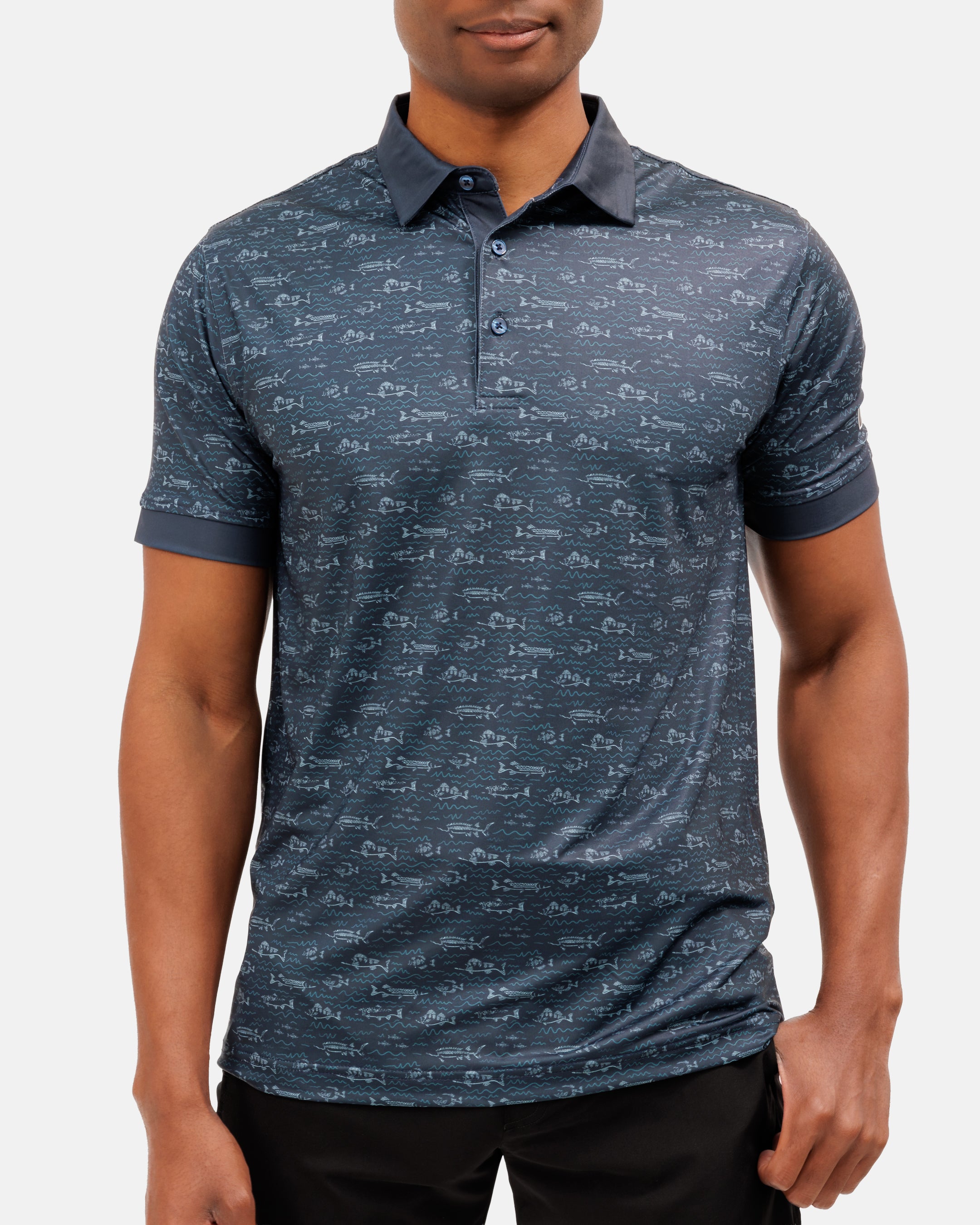 Fish Finder Men's Polo | Waggle Golf Polo | Fisherman Golf Polo