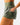 Close up on the model pulling headphones out of the liner pocket on the Hunter Green Momentum Shorts on a model in front of a light gray background.