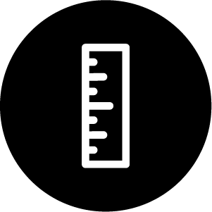 Black Icon Representing Length