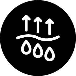 Black Icon Representing Moisture Wicking