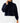 Front of the Navy Plume Funnel Neck on a model in front of a light gray background.