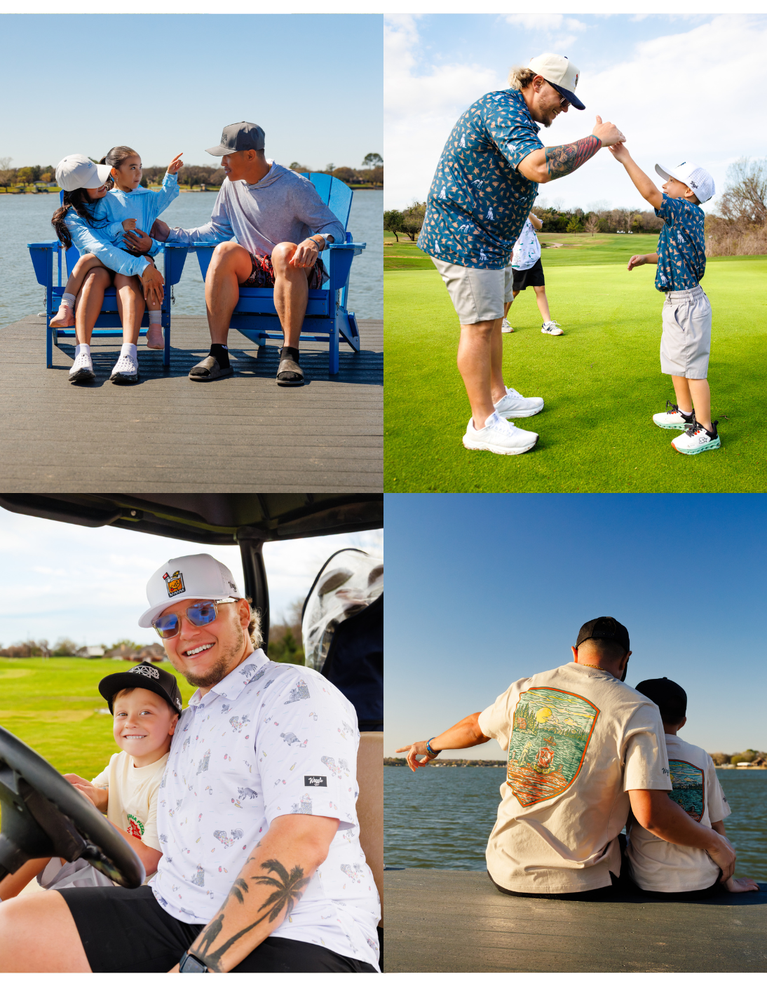 Mobile collage of 4 with fathers and children
