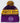 Front of the Purple Reign Pom Beanie in front of a light gray background.