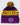 Front of the Purple Reign Pom Beanie in front of a light gray background.