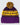 Back of the Purple Reign Pom Beanie in front of a light gray background.