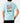 Back of the Scoops & Swings T-Shirt on a model in front of a light gray background.