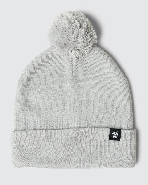ELECTRIC GOLF✖️CLUBHAUS Knit Beanie Clubhouse Pom Beanie - Stone | Waggle Golf Hat | Winter Golf Beanie