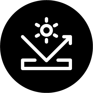 Black Icon Representing UV Protection
