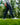 Model wearing the Ace Pants outside with greenery in the background