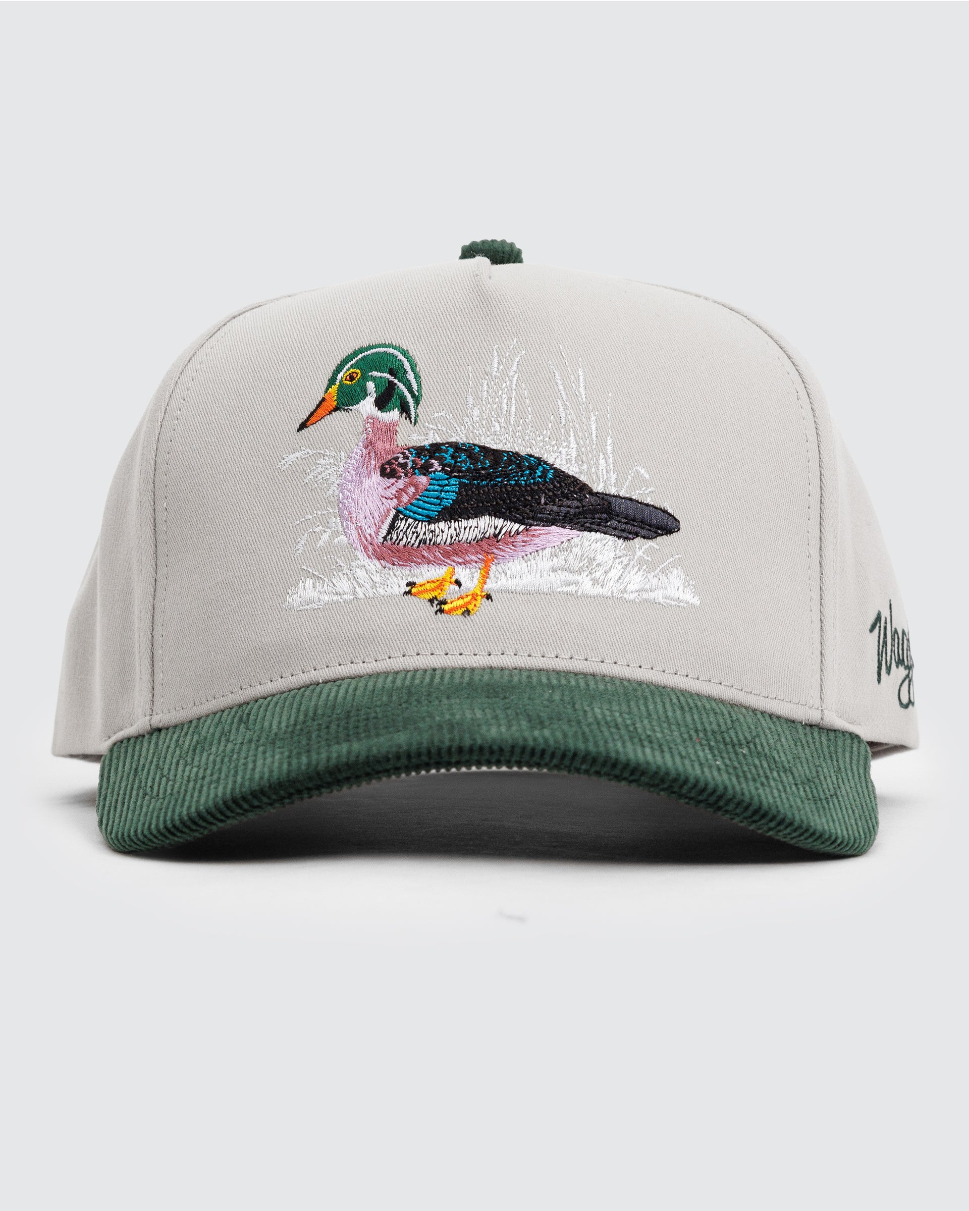 Woody Corduroy Brim Hat Waggle Hat Wood Duck Retro Snapback